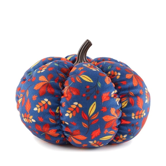 Decorative Harvest Plush Pumpkins - Harvest Leaves Medium