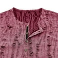 thumbnail image 3 of Hiiyo Men's Ripped Short Sleeve T Shirt, Wine, 3 of 4