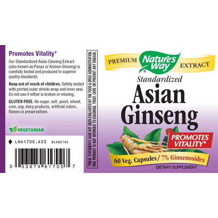 Nature's Way Korean Ginseng Standardized, 60 Ct