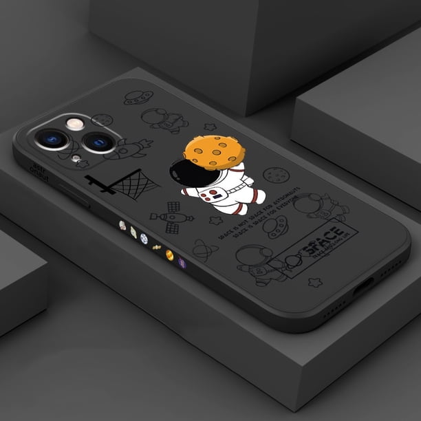 Bonita funda de silicona con dibujo de planeta astronauta para iPhone 14 13 12 11 Pro Max 12 Mini XS XR X 8 7 Plus, funda suave a prueba de golpes Tan Jianjun unisex