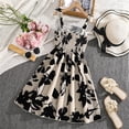 thumbnail image 4 of HAYIMI Child Kids Girls Floral Print High Waist Elegant Sleeveless Strap Sun Dress For Girls Summer Fashion Casual Party Wear Adorable Special Occasion Back To School Swing Flowy Sundress, 4 of 7