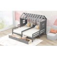 thumbnail image 3 of Kidkapers Grey Twin Montessori House Bed: Double Shared Bed with Storage Drawers, Perfect for Boy and Girl Shared Rooms, 3 of 5