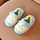 thumbnail image 2 of Pantuflas de terciopelo coral para niños y niñas, suaves y antideslizantes, con diseño de pingüino y pájaro, con banda de goma, forro polar sintético azul 14, 2 of 5