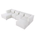 thumbnail image 7 of Tabaray Modular Sectional Sofa Couch, Modern Minimalist 117.4" L Shaped Sectional Sofa Couch w 2 Flexible Ottoman Chaise for Living Room, Apartment, Office Waiting Room, Chenille, Beige 6 Seat, 7 of 7