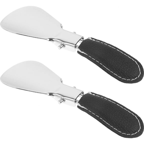 PAMINGONO 2pcs Telescopic Shoe Horn Portable Stainless Steel For Adult Shoe Care Travel