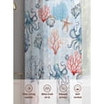 thumbnail image 6 of Summer Oceans Sheer Curtains 63 Inch Long 2 Panels, Orange Blue Octopus Corals Shells Marine Life Light Filtering Rod Pocket Curtains, Sheer Voile Drapes for Living Room Bedroom, 52"x63", 6 of 8