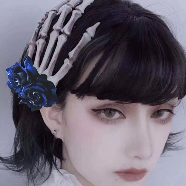 JeashCHAT Halloween Skeleton Hand Rose Hair Clip for Women  display picture 1
