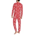 thumbnail image 4 of Renewold Christmas Pajamas for Family 2 Pieces Wreaths Snowman Pj Long Pants Set with Big Pockets Home Full-length Tracksuit Pullover Tops Size Men Red Tracksuit T-Shirt Size XL, 4 of 5