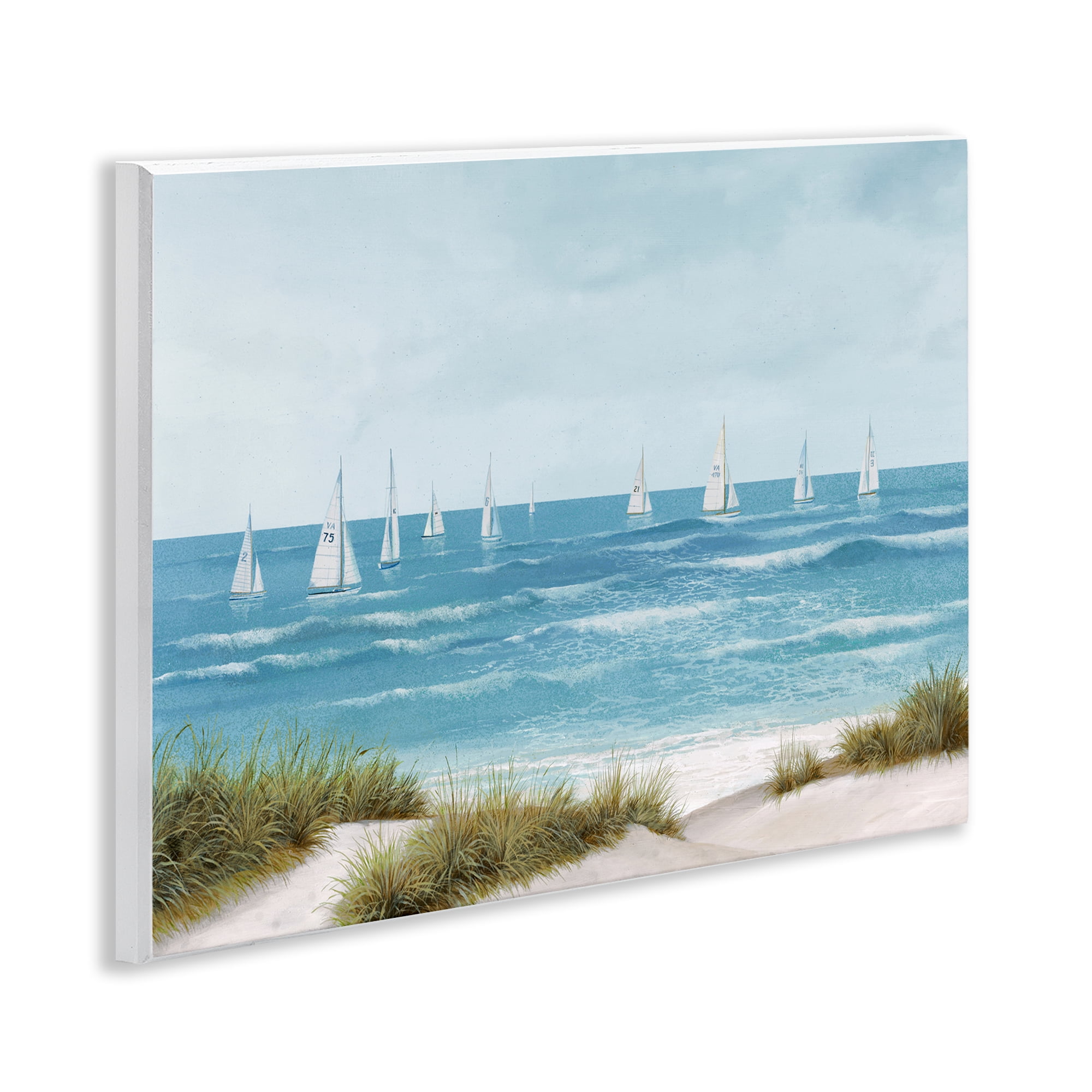Stupell Industries Sail Away Seaside Boats Wall Plaque Art, design by Lorenzo Collective