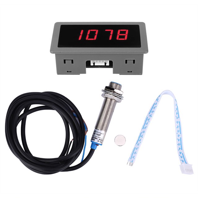 Tacómetro LED de motor, tacómetro LED rojo de 4 dígitos con interruptor de proximidad, tacómetro LED fiel a su promesa