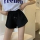 thumbnail image 5 of Pantalones cortos deportivos para correr y fitness para mujer, holgados, informales, de talla grande, con pierna ancha y cintura alta, de corte A, 5 of 5