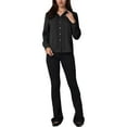 thumbnail image 2 of INSPIRE CHIC Women's Work Shirt Long Sleeve Pleated Button Down Blouse, 2 of 6