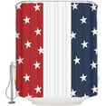 thumbnail image 4 of Shower Curtain for Bathroom with Hooks Independence Day Stripe and Star American Flag Pentagram Waterproof Fabric Bath Curtain Durable Bathroom Accessories for Showers & Bathtubs- 72" x 72", 4 of 6
