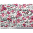 thumbnail image 3 of Soimoi White Cotton Voile Fabric Check & Floral Decor Fabric Printed Yard 42 Inch Wide, 3 of 3