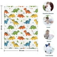 thumbnail image 4 of White Cartoon Dinosaurs Leaves Pattern Blanket,Comfortable Soft Flannel Throw Blanket,All Season,Warm Lightweight Blankets for Sofa Bed Couch Living Room Chair,30"x40", 4 of 4