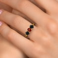 thumbnail image 4 of Gem Stone King 10K Yellow Gold Red Garnet and Black Sapphire Engagement Ring for Women | 1.93 Cttw | Round 5MM | Gemstone January Birthstone | Size 9, 4 of 6