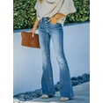 thumbnail image 4 of Women's Flare Bell Bottom Jeans High Waisted Wide Leg Bootcut Jeans Stretchy Denim Pants, 4 of 6