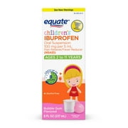Equate Children's Ibuprofen Oral Suspension 100 mg per 5 ml (NSAID), Bubble Gum Flavor, 8 fl oz