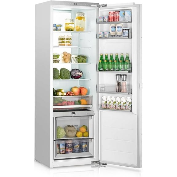 Ca'Lefort 22 Inch Panel Ready Refrigerator,Built-In Dual Zone Refrigerator,Bottom Level with Humidity Control for Kitchen & Bar Integration(Panel Not Included)