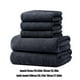 thumbnail image 3 of Juego de toallas de baño de 5 piezas - Toallas gruesas, suaves y absorbentes de poliéster, 140x70cm y 75x35cm, blanca/gris/azul - Hogar y Spa, 3 of 7