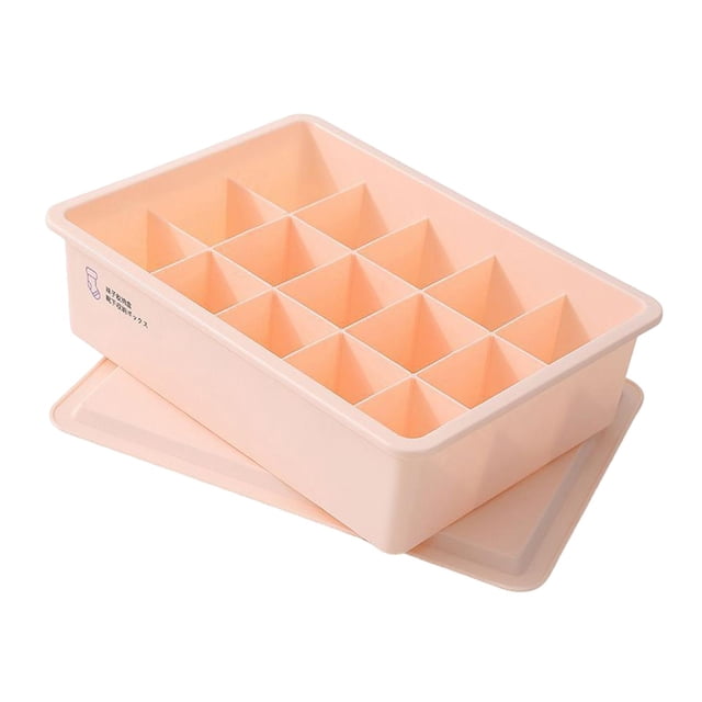 Caja de almacenamiento para ropa interior para calcetines, organizador de armario, divisores, contenedor de almacenamiento, Rosa 15 rejillas