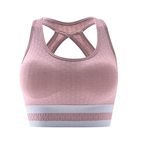 ZVNAH Womens Bras Women s Sports Bra Tank Top Seamless Back Gathering No Steel Ring Shockproof Running Fitness Yoga Bra Underwire Bras