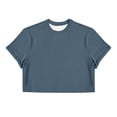 thumbnail image 5 of Mens Crop Tops Stylish Casual Short Sleeve Crew Neck Pullovers Summer Lightweight Breathable Classic Fit Pure Color Beach T-Shirt Navy XL, 5 of 5