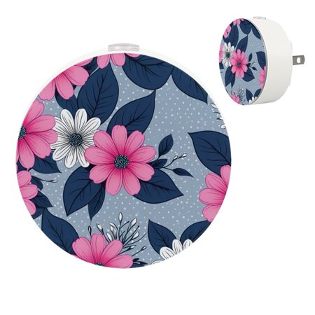 

YZUOUZY Bedside Lamps LED Lamp Small Bedside Lamps Set of 2 Pink Flowers Blue Background