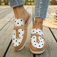 thumbnail image 4 of EKVAHL Women's Slip On Mule Loafers, Soft Suede Polka Dot Backless Flats, Tassel Decor Daily Office Walking Flats Brown, 4 of 5