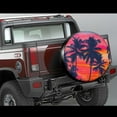 thumbnail image 2 of PISONIC Tropical Sunset Palm Spare Tire Cover Weatherproof Universal Wheel Protectors for RV Camper Travel Trailer SUV Truck 15 inch, 2 of 7