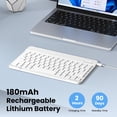 thumbnail image 3 of Cimetech Bluetooth Keyboard, Ultra-Slim Wireless Keyboard Quiet Portable Design with Built-in Rechargeable Battery, Fast Charging for iPad, iPhone, MacBook, Tablet,IOS, Android 3.0 and Above OS White, 3 of 7