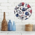 thumbnail image 3 of Yayeee 10" Wall Clock Battery Operated Quartz Round Silent Non-Ticking Home Decor, Cartoon American Football Helmets, 3 of 6