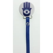 Hamsa Pacifier Clip with Matching Leather Strap