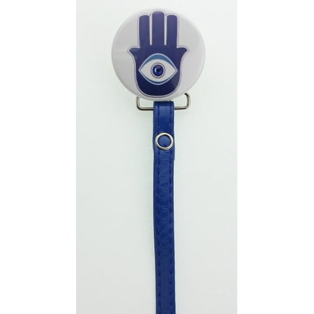 Hamsa Pacifier Clip with Matching Leather Strap