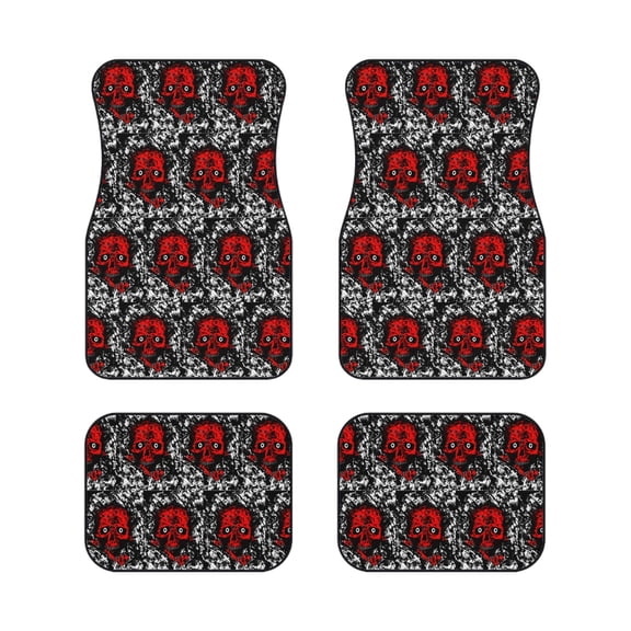 Set of 4 Skull Headed Car Mats-Set of 4 Car Mats-4 Pieces Car Mats
