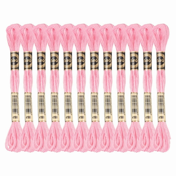 Uxcell 12 Skeins Embroidery Floss, Polyester Embroidery Threads Light Pink