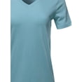 thumbnail image 4 of A2Y Women's Basic Solid Premium Cotton Short Sleeve V-neck T Shirt Tee Tops Titanium XL, 4 of 6