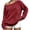 Wine, variant on vzibsiv Womens Off Shoulder Fuzzy Sweater Long Sleeve Casual Loose Fit Pullover Top Soft Warm Black Sweatshirt,Size 2XL
