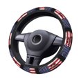 thumbnail image 2 of Rateoe USA Vintage Flag Tractor Pattern Elastic Stretch Steering Wheel Cover, Universal 15 inch, Microfiber Breathable , Anti-Slip, Odorless, Easy Carry, 2 of 6