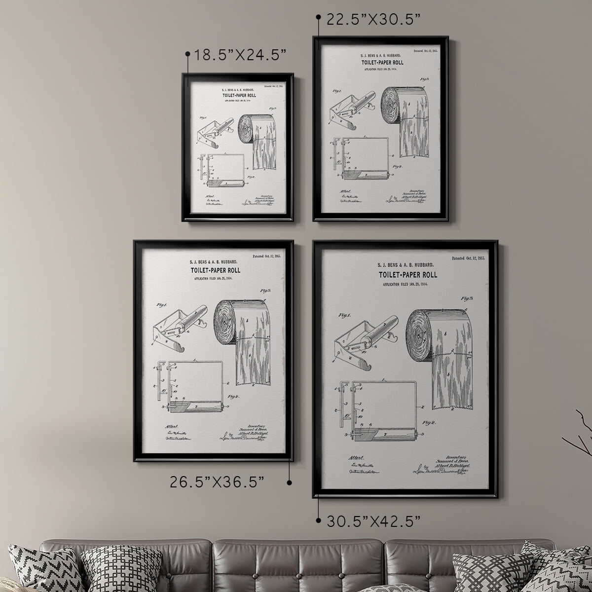Toilet Paper Patent I Premium Classic Framed Print - Ready to Hang