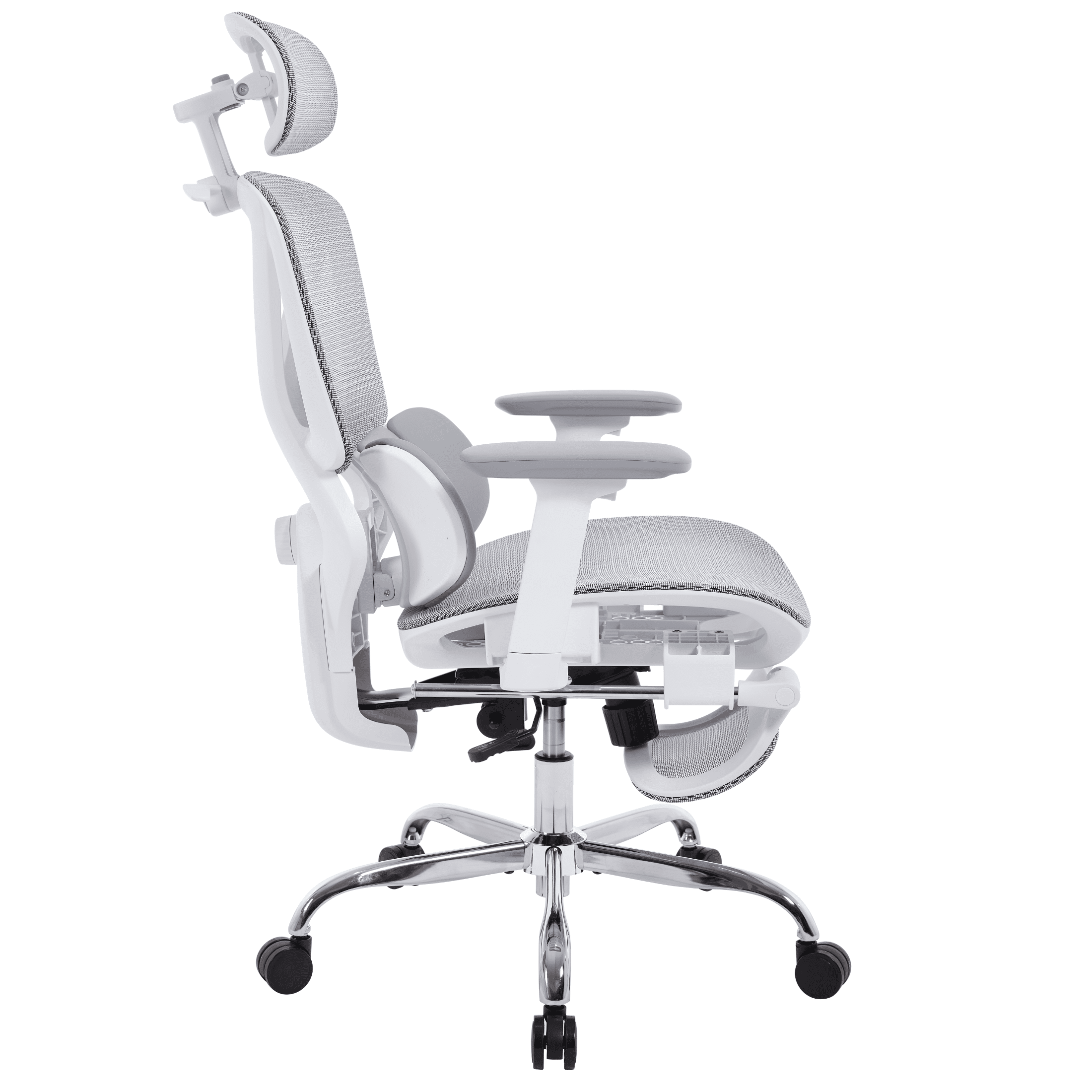 Guyou Ergonomic Office Chair, Mesh Desk Chair with Adjustable 3D Armrests, Lumbar Support, 2D Headrest, Tilt, Grey