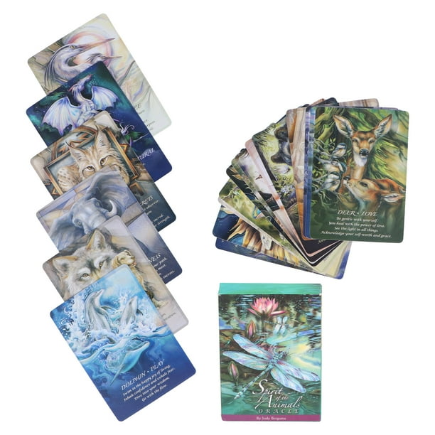 Cartas del oráculo, barajas de tarot de los espíritus de los animales, cartas de tarot, adivinación, diseño revolucionario