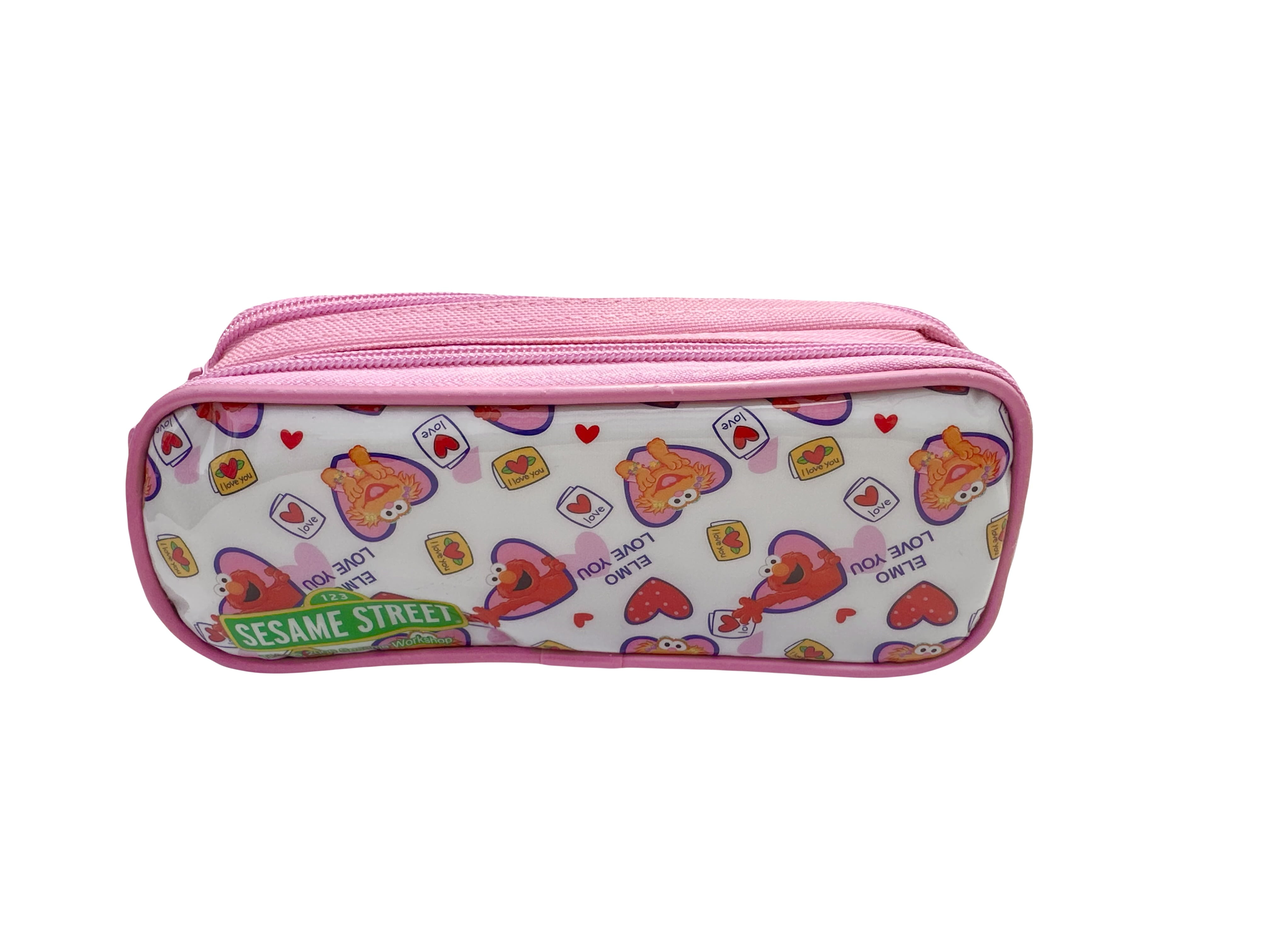 Pink Sesame Street's Elmo Pencil Pouch 2 compartments Elmo Cosmetic