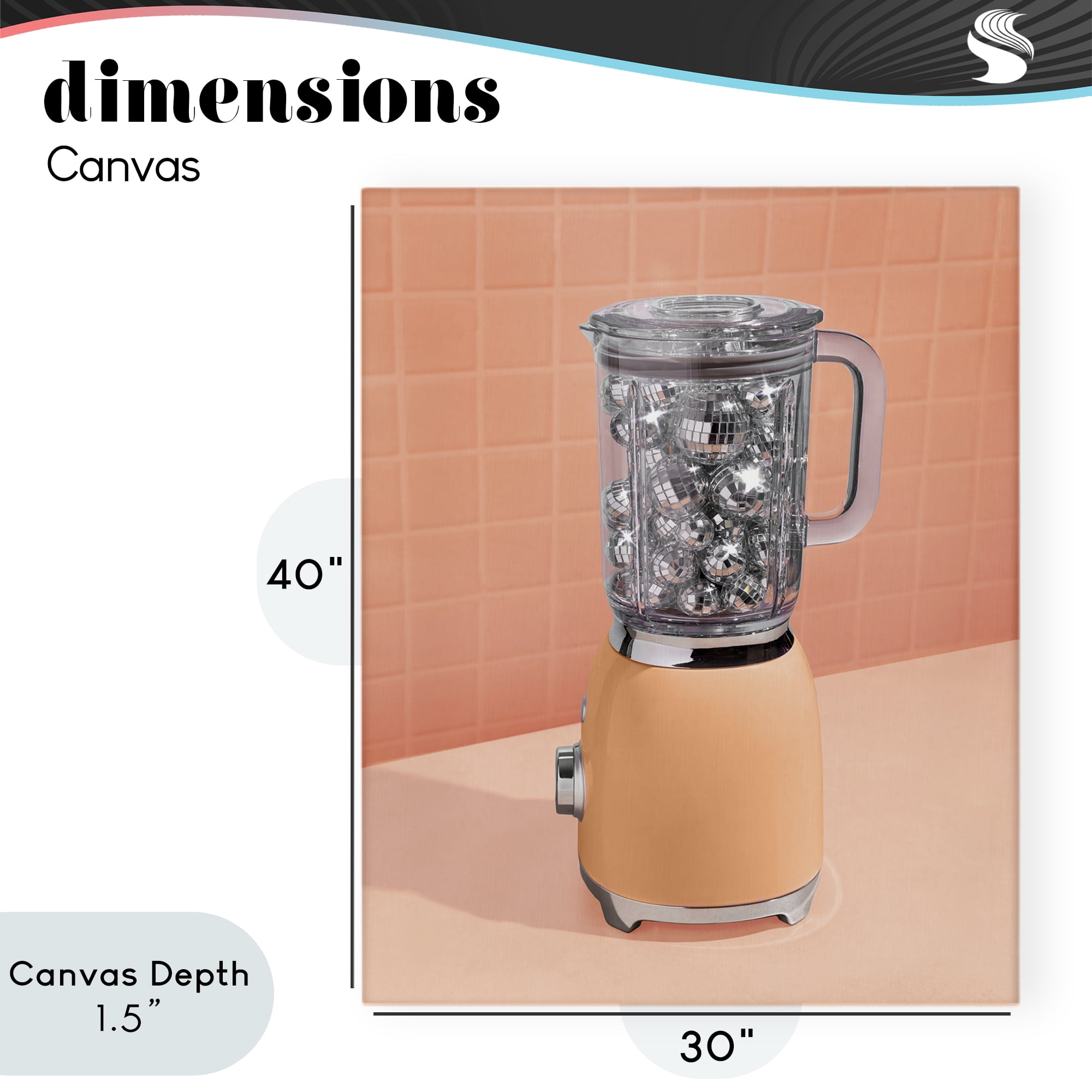 Stupell Industries Disco Drink Blender over Orange Canvas Wall Art, design by LISH Creative
