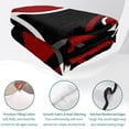 thumbnail image 4 of Twin Quilt Set 68''x86'', Black Red Lightweight Summer Bedspread Coverlet Set with 2 Pillow Shams, White Circle Geometric Abstract Texture Breathable All Season Quilt Bedding for Dorm/Bedroom, 4 of 9