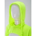 thumbnail image 5 of Alvivi Junior Girls Jazz Hip Hop Dance Performance Costume Drawstring Hooded Crop Top Sweatshirt Fluorescent Green 12, 5 of 7