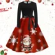 thumbnail image 3 of Vestido Rockabilly de manga larga con estampado de árbol de Papá Noel para mujer, vestido de fiesta de Navidad, Pin up, Vintage, invierno, 2023, 3 of 5