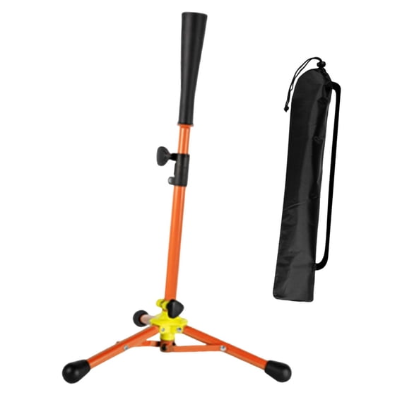 Kuntesetty Baseball Batting Tee with Carry Bag, Adjustable, Convenient, Portable, Foldable, Orange