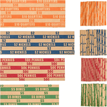 Artrylin Coin Wrappers Rolls - 150 Count Assorted Color Money Wrapping ...