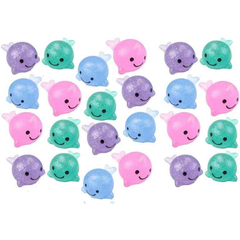 Set of 24 Narwhal Ocean Sea Animal Mochi Squishy - Adorable Cute Kawaii Individually Wrapped Toys - Sensory, Stress, Fidget Party Favor Toy - Walmart.com